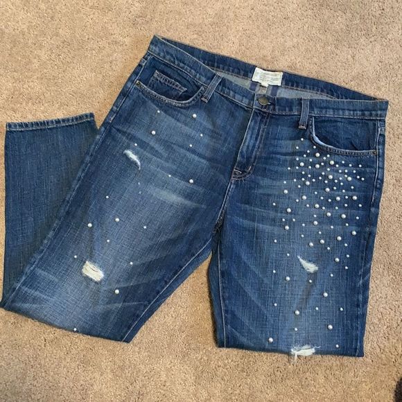 Current Elliot Denim & Pearl Boyfriend Jeans Womens Sz 32 - Picture 4 of 12